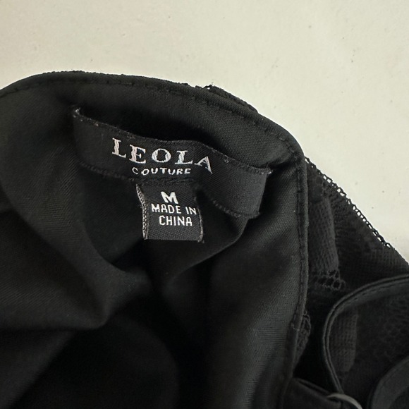 Leola Womens Dress M Black Dot Mesh Babydoll Asymmetrical Mini Ruffle Retro Y2K - Picture 11 of 14